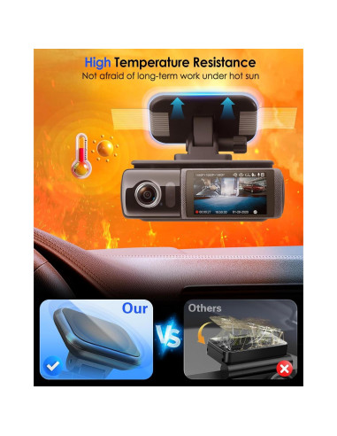 4 Almohadillas Adhesivas 3M VHB para Dash Cam VOLPORT