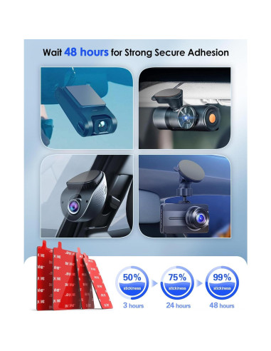 4 Almohadillas Adhesivas 3M VHB para Dash Cam VOLPORT