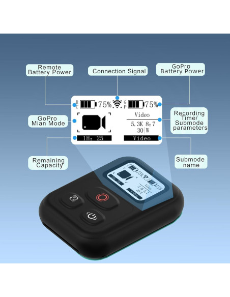 Control Remoto Inalámbrico GoPro Hero 13/12/11/10/9/8 - 81.99m