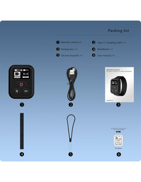 Control Remoto Inalámbrico GoPro Hero 13/12/11/10/9/8 - 81.99m