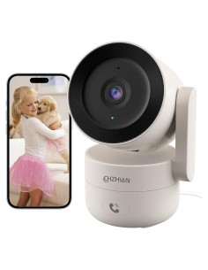 Cámara de Seguridad CHZHVAN 2.5K Pan y Tilt con Audio