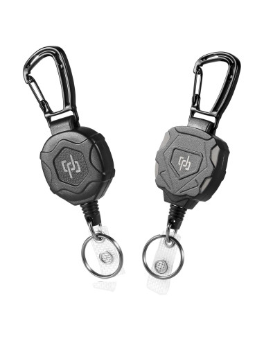 Paquete de 2 llaveros retráctiles SHENGXIN con mosquetón