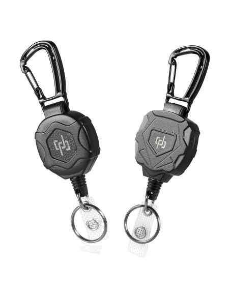 Paquete de 2 llaveros retráctiles SHENGXIN con mosquetón