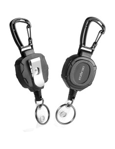 Paquete de 2 llaveros retráctiles SHENGXIN con mosquetón 2