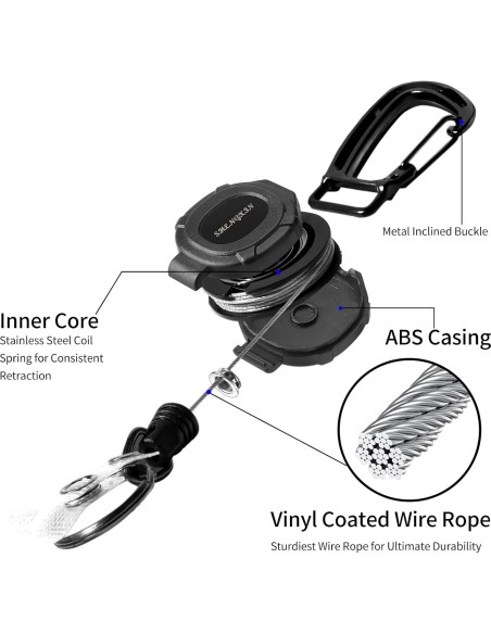 Paquete de 2 llaveros retráctiles SHENGXIN con mosquetón