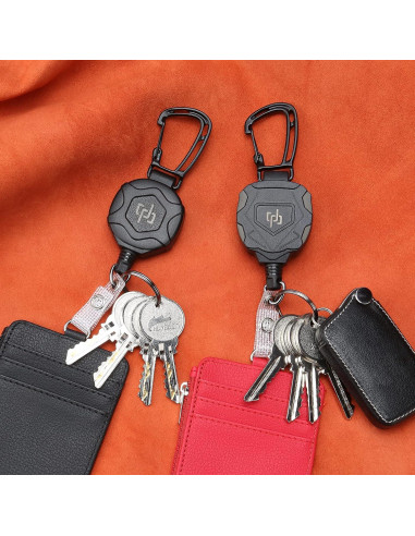 Paquete de 2 llaveros retráctiles SHENGXIN con mosquetón