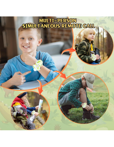 Walkie Talkies Dinosaurio Fygurso Verde 1000m Rango 2 Pzs