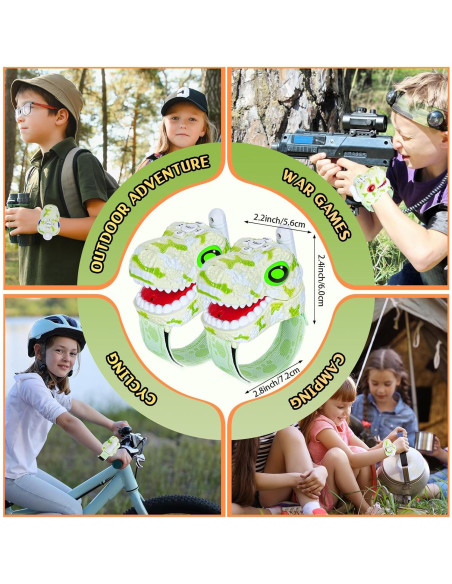 Walkie Talkies Dinosaurio Fygurso Verde 1000m Rango 2 Pzs