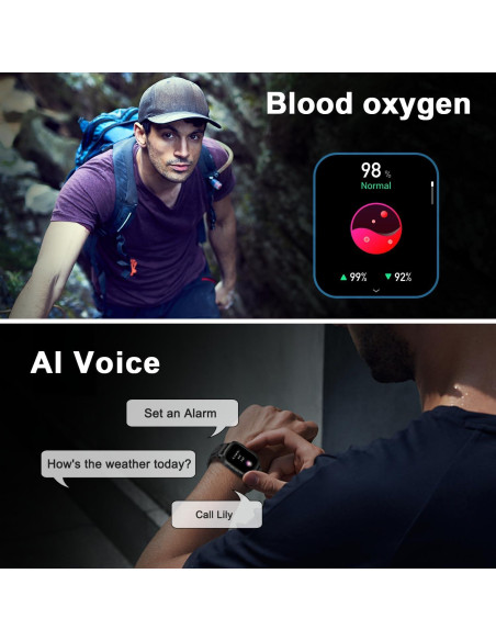 Reloj Inteligente Militar P110 Negro con Monitor de Salud