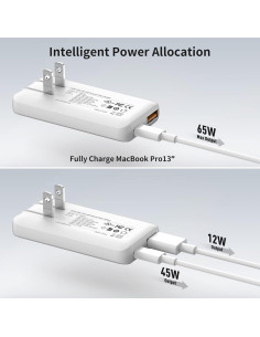 Cargador USB-C TREBLEET 65W Plegable Doble Puerto 2