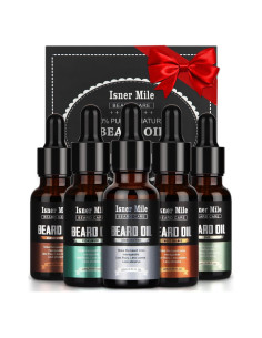 Set de 5 Aceites para Barba ISNER MILE - Hidratantes y Aromáticos