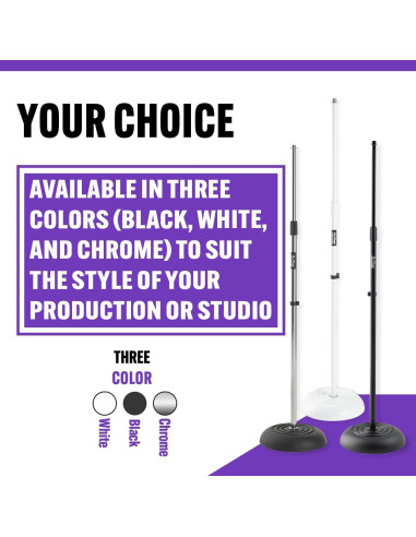 Soporte de micrófono ajustable On Stage MS7201C - Cromo