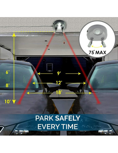Guía de Estacionamiento Doble Láser ZONETECH - Ajustable 360