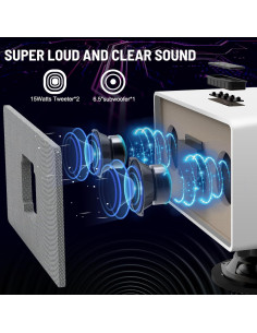 RHM K222 Karaoke Altavoz Bluetooth 2 Micrófonos UHF 2