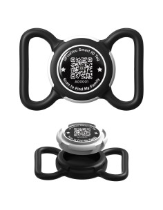 Soporte para Collar de Perro ILFINDYOU AirTag Negro QR