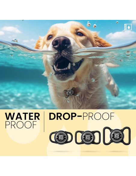 Soporte para Collar de Perro ILFINDYOU AirTag Negro QR Soporte para Collar de Perro ILFINDYOU AirTag Negro QR