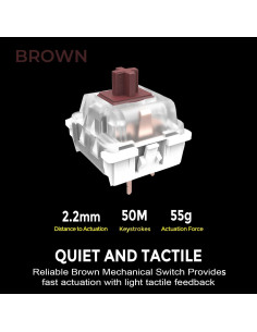 Teclado Mecánico Adesso EasyTouch 680UW - Interruptor Marrón, Blanco 2