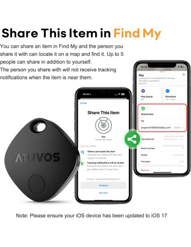 ATUVOS Rastreador Bluetooth 4 Pack para Equipaje y Llaves
