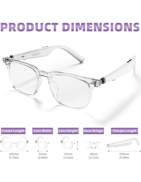 Gafas Inteligentes GVTCO Anti-Luz Azul Bluetooth Unisex