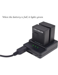 Baterías y Cargador Doble Suptig para GoPro Hero 3/3+ 2