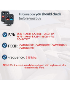 Llave control remoto Ford Mustang 1999-2014 SUPALAND CWTWB1U311 2
