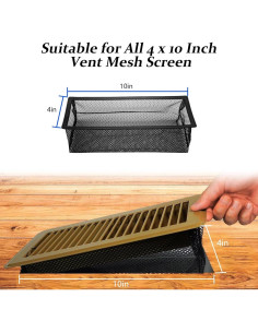 Paquete de 4 Redes de Ventilación de Piso SVTELI 4x10" 2