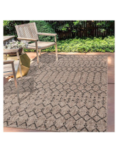 Alfombra Geométrica JONATHAN Y Ourika 152x94 cm Natural/Negro