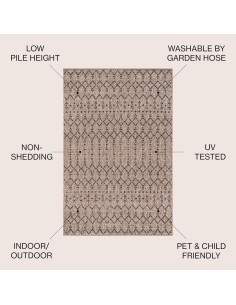 Alfombra Geométrica JONATHAN Y Ourika 152x94 cm Natural/Negro 2