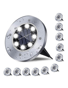 Luces Solares de Suelo Linkage 12 Piezas Jardín Exterior