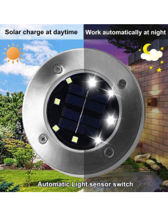 Luces Solares de Suelo Linkage 12 Piezas Jardín Exterior 2