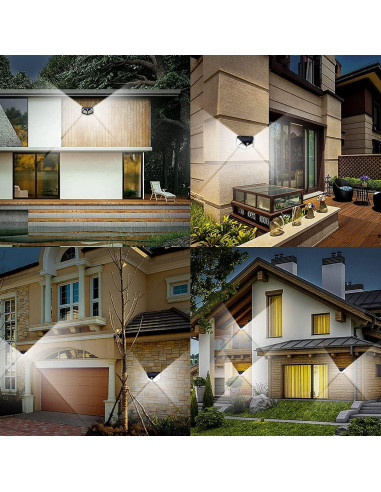 Luces Solares de Seguridad 6 Pzs 100 LED IP65 Sensor Movimiento