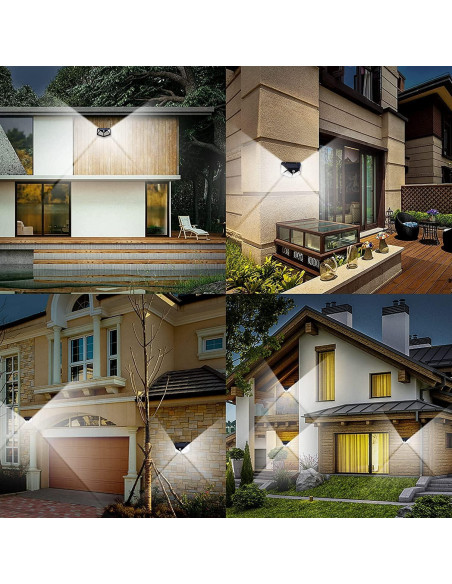 Luces Solares de Seguridad 6 Pzs 100 LED IP65 Sensor Movimiento Luces Solares de Seguridad 6 Pzs 100 LED IP65 Sensor Movimiento