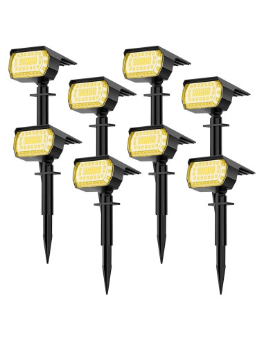 Focos Solares LANSOW 8 Paquete 57 LEDs IP65 Jardín