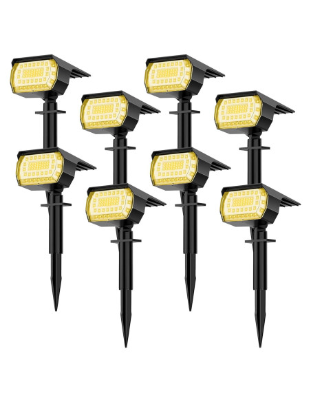 Focos Solares LANSOW 8 Paquete 57 LEDs IP65 Jardín Focos Solares LANSOW 8 Paquete 57 LEDs IP65 Jardín