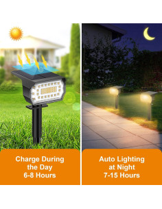 Focos Solares LANSOW 8 Paquete 57 LEDs IP65 Jardín 2