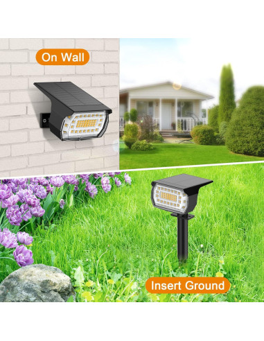 Focos Solares LANSOW 8 Paquete 57 LEDs IP65 Jardín