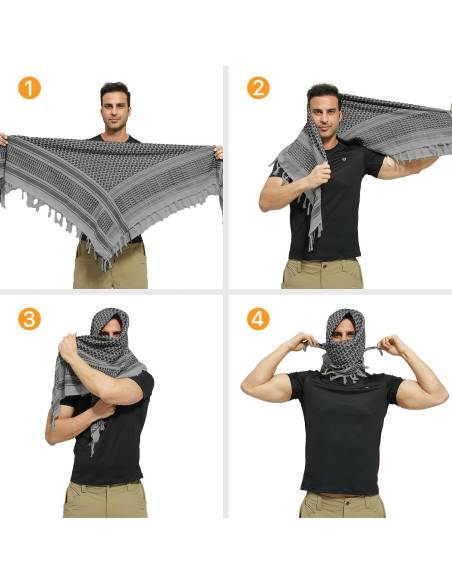 Bufanda Shemagh Militar SOLDADO LIBRE Táctica Gris 109 cm
