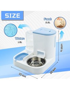 Dispensador Automático de Comida y Agua MUYG 2 en 1 Azul 2