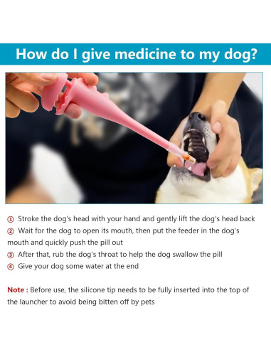 Dispensador de pastillas para mascotas YeulYuuri Rosa 20 cm