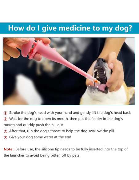 Dispensador de pastillas para mascotas YeulYuuri Rosa 20 cm