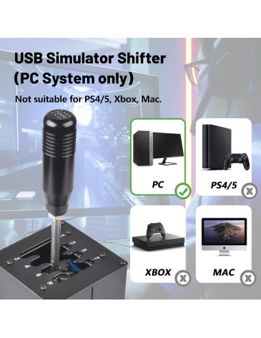 Palanca de Cambios USB CNRAQR 7+R con Soporte para Silla