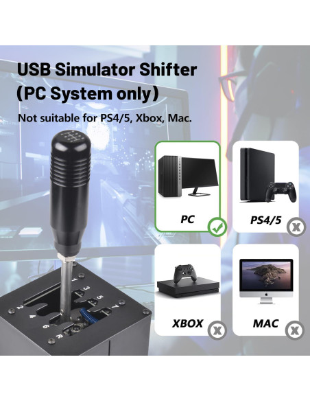 Palanca de Cambios USB CNRAQR 7+R con Soporte para Silla