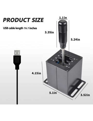 Palanca de Cambios USB CNRAQR 7+R con Soporte para Silla