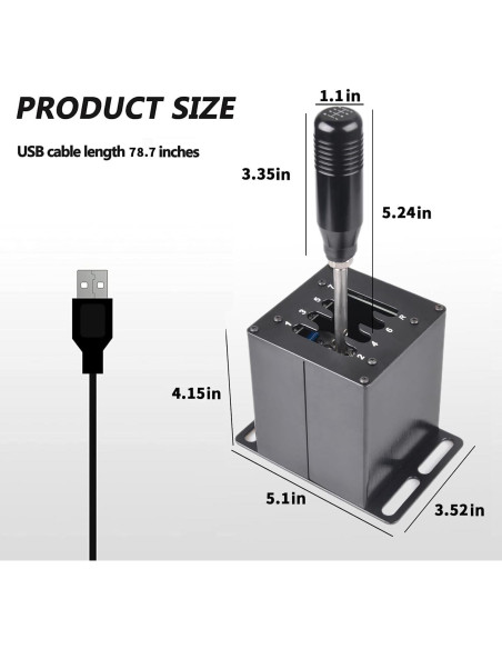Palanca de Cambios USB CNRAQR 7+R con Soporte para Silla