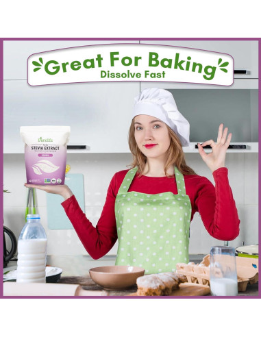 Durelife Extracto de Stevia Puro 227 g - Sin Eritritol, Cero Calorías