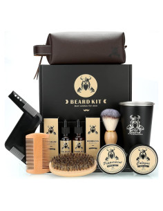 Kit de Cuidado de Barba EXREIZST 10 Piezas Aceites y Jabón