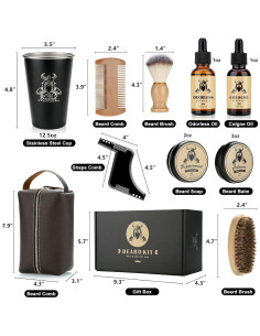 Kit de Cuidado de Barba EXREIZST 10 Piezas Aceites y Jabón 2