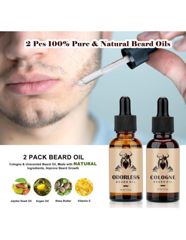 Kit de Cuidado de Barba EXREIZST 10 Piezas Aceites y Jabón