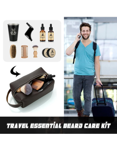 Kit de Cuidado de Barba EXREIZST 10 Piezas Aceites y Jabón