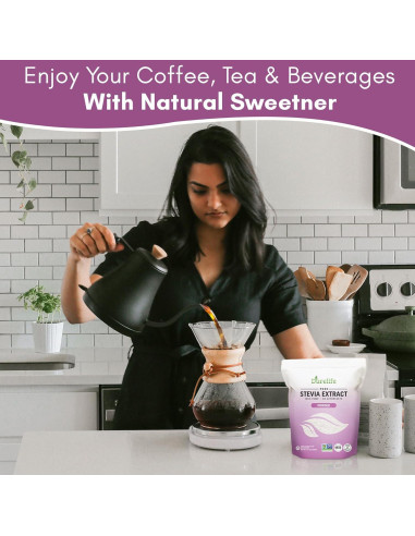 Durelife Extracto de Stevia Puro 227 g - Sin Eritritol, Cero Calorías
